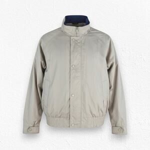 Vintage 1980s Beige Colorful Plaid Lined Canvas Guide Series Chore Coat Size XL